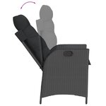 vidaXL Chaises inclinables de jardin lot de 2 et coussins noir rotin