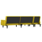 vidaXL Canapé-lit en forme de L jaune 271x140x70 cm velours