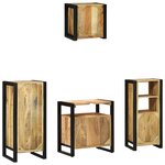 vidaXL Ensemble de mobilier de salle de bain avec étagère avec stockage avec porte 4 Pièces