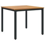 vidaXL Tables de jardin Naturel et noir 90 x 90 x 75 cm