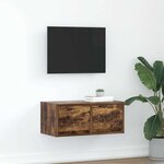 vidaXL Meuble TV chêne fumé 60x31x25 5 cm bois d'ingénierie