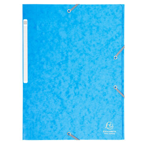 Chemise 3 rabats + elastique A4 cap 35 mm carte Turquoise EXACOMPTA