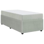 vidaXL Cadre de lit avec matelas Gris clair 90 x 190 cm tissu