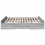 vidaXL Cadre de lit et tiroirs sonoma gris 200x200cm bois d'ingénierie