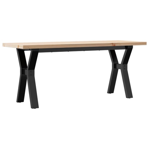 vidaXL Table basse cadre en Y 110x40x45 5 cm bois de pin massif fonte