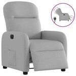 vidaXL Fauteuil inclinable électrique gris nuage tissu