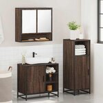 vidaXL Ensemble de meubles de salle de bain 3 Pièces Chêne marron