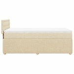 vidaXL Sommier à lattes de lit et matelas Crème 90x190 cm Tissu