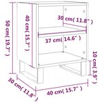 vidaXL Tables de chevet 2 Pièces chêne fumé 40x30x50 cm bois d'ingénierie