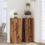 vidaXL Supports pour plantes 2 Pièces vieux bois bois d'ingénierie