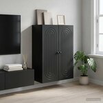 vidaXL Armoire Murale Noir 66 x 34 5 x 90 cm Bois d'ingénierie