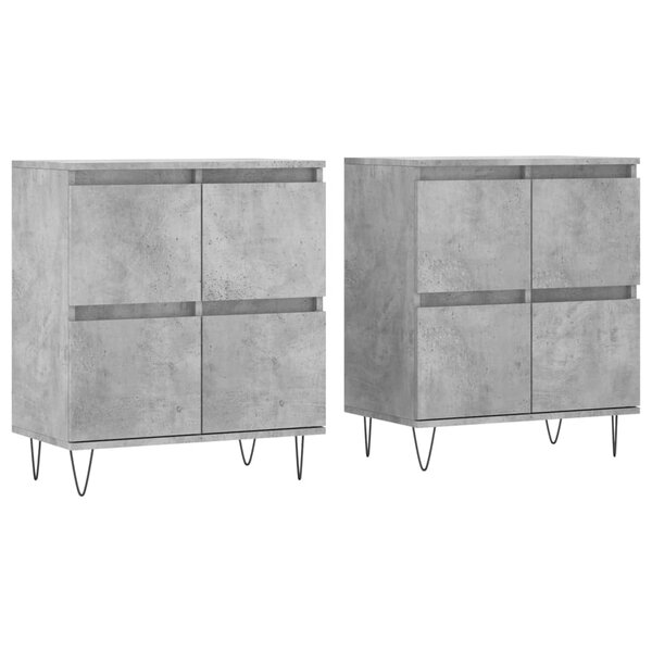 vidaXL Buffets 2 Pièces gris béton bois d'ingénierie