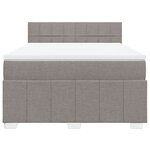 vidaXL Sommier à lattes de lit avec matelas Taupe 140x190 cm Tissu