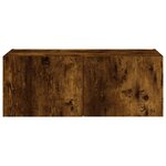 vidaXL Meuble TV mural avec lumières LED chêne fumé 80x35x31 cm