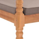 vidaXL Chaises Batavia lot de 2 avec coussins gris foncé Bois de teck