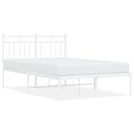 vidaXL Cadre de lit métal sans matelas et tête de lit blanc 120x200 cm