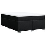 vidaXL Sommier à lattes de lit avec matelas Noir 140x200 cm Tissu