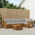 vidaXL Ensemble de canapé d'angle 5 Pièces Naturel et gris clair