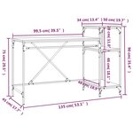 vidaXL Bureau et étagères sonoma gris 135x50x90 cm bois ingénierie/fer