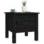 vidaXL Table d'appoint Noir 40x40x39 cm Bois massif de pin