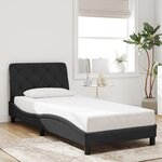 vidaXL Cadre de lit sans matelas noir 90x200 cm velours