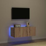 vidaXL Meuble TV mural Montage mural chêne artisanal 80 x 35 x 31 cm