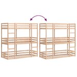 vidaXL Lit superposé triple sans matelas 75x190 cm bois de pin massif