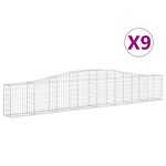 vidaXL Paniers à gabions arqués 9 Pièces 400x30x60/80 cm Fer galvanisé