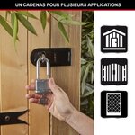 Cadenas haute sécurité M115EURTRILF à clé  acier laminé  extérieur anti-rouille - Anse M