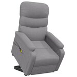 vidaXL Fauteuil de massage inclinable Gris clair Tissu