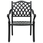 vidaXL Ensemble de salle à manger de jardin en aluminium coulé noir de 5 pièces
