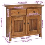 vidaXL Buffet bois d'acajou massif 75x30x65 cm