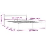 vidaXL Cadre de lit à rangement hydraulique sans matelas 180x200 cm