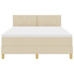 vidaXL Lit à ressorts avec coussin Crème 160 x 200 cm tissu