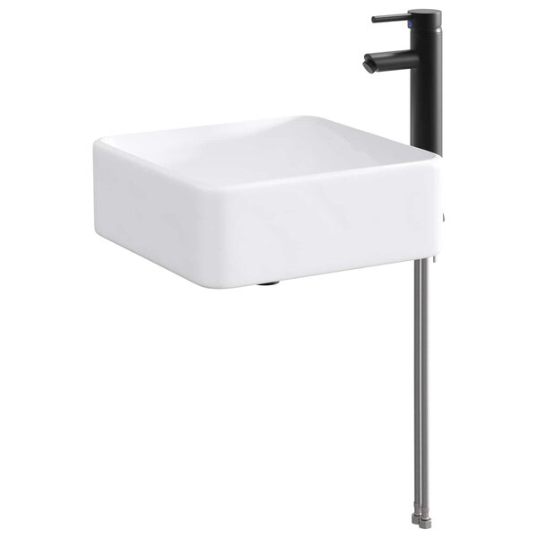vidaXL Lavabo de salle de bains Noir Mat 36 5 x 36 5 x 13 cm métal