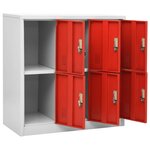 vidaXL Armoire à casiers Gris clair et rouge 90x45x92 5 cm Acier