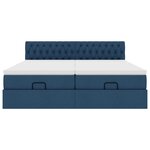 VidaXL Cadre de lit ottoman avec matelas bleu 180x200 cm tissu