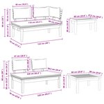 vidaXL Ensemble de banc de jardin 4 Pièces Marron et Crème 2 places Moyen
