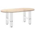 vidaXL Pieds de table basse Blanc 2 pièces 40 x (30-31) cm Acier