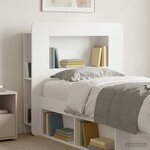 vidaXL Cabinet de Tête de Lit avec stockage Blanc Bois d’ingénierie