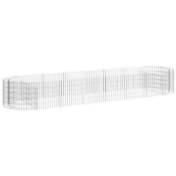 vidaXL Lit surélevé à gabion Fer galvanisé 400x100x50 cm