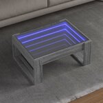 vidaXL Table basse avec LED infini sonoma gris 70x53x30 cm