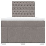 vidaXL Sommier à lattes de lit avec matelas taupe 120x190 cm tissu