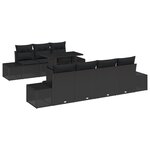 vidaXL Ensemble de canapé de jardin 8 pièces avec des coussins en poly rattan noir