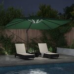 vidaXL Parasol Roma à Bras Déporté Vert et Noir 352 x 251 x 265 cm