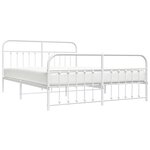 vidaXL Cadre de lit métal sans matelas et pied de lit blanc 183x213 cm
