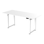 Bureau table poste de travail électrique à hauteur réglable 180 x 80 cm blanc 03_0009077