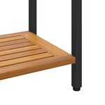 vidaXL Table de jardin avec stockage Naturel et Noir 110 x 35 x 75 cm
