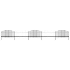 vidaXL Clôture de jardin à dessus en lance Acier (1-1 25)x8 5 m Noir