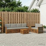 vidaXL Ensemble de canapés d'extérieur 7 Pièces Naturel et gris clair